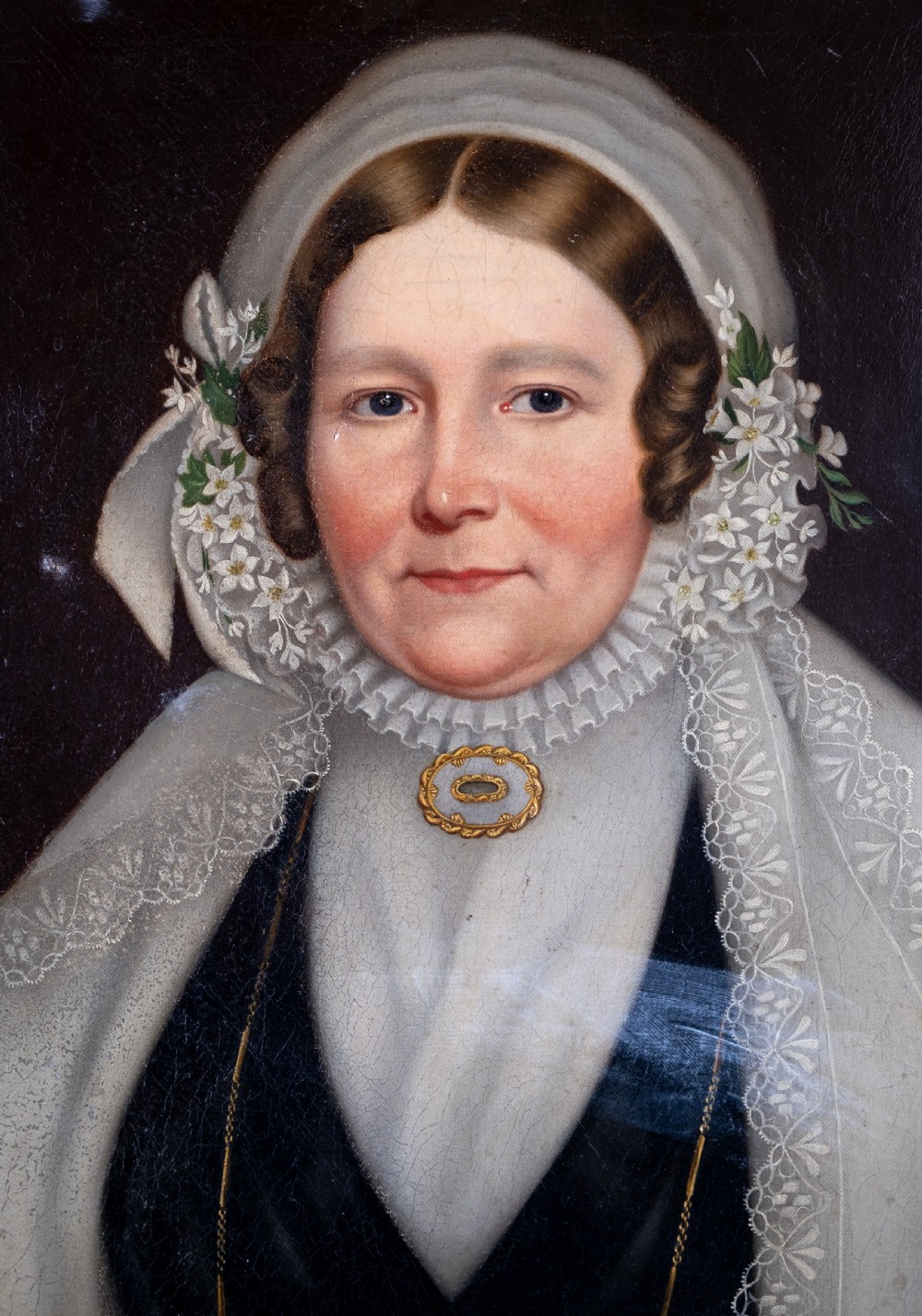 Portrait Of A Lady - Oil On Canvas. English School.