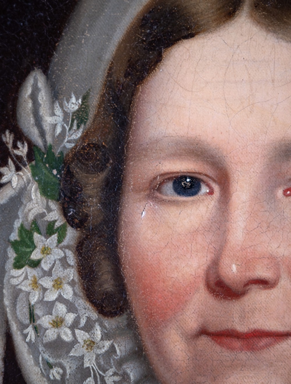 Portrait Of A Lady - Oil On Canvas. English School. View IV