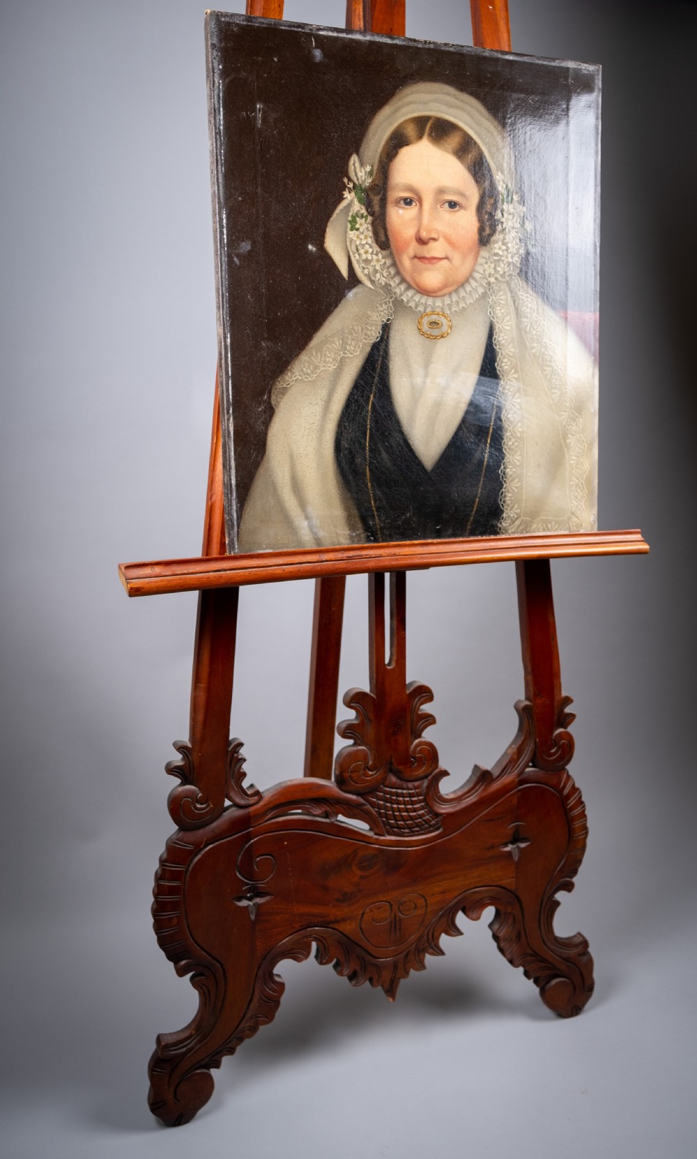 Portrait Of A Lady - Oil On Canvas. English School. View VII