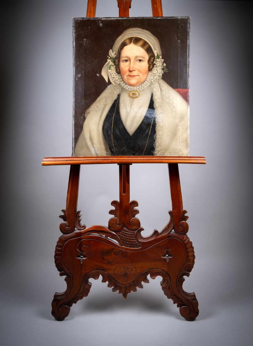 Portrait Of A Lady - Oil On Canvas. English School. View VIII