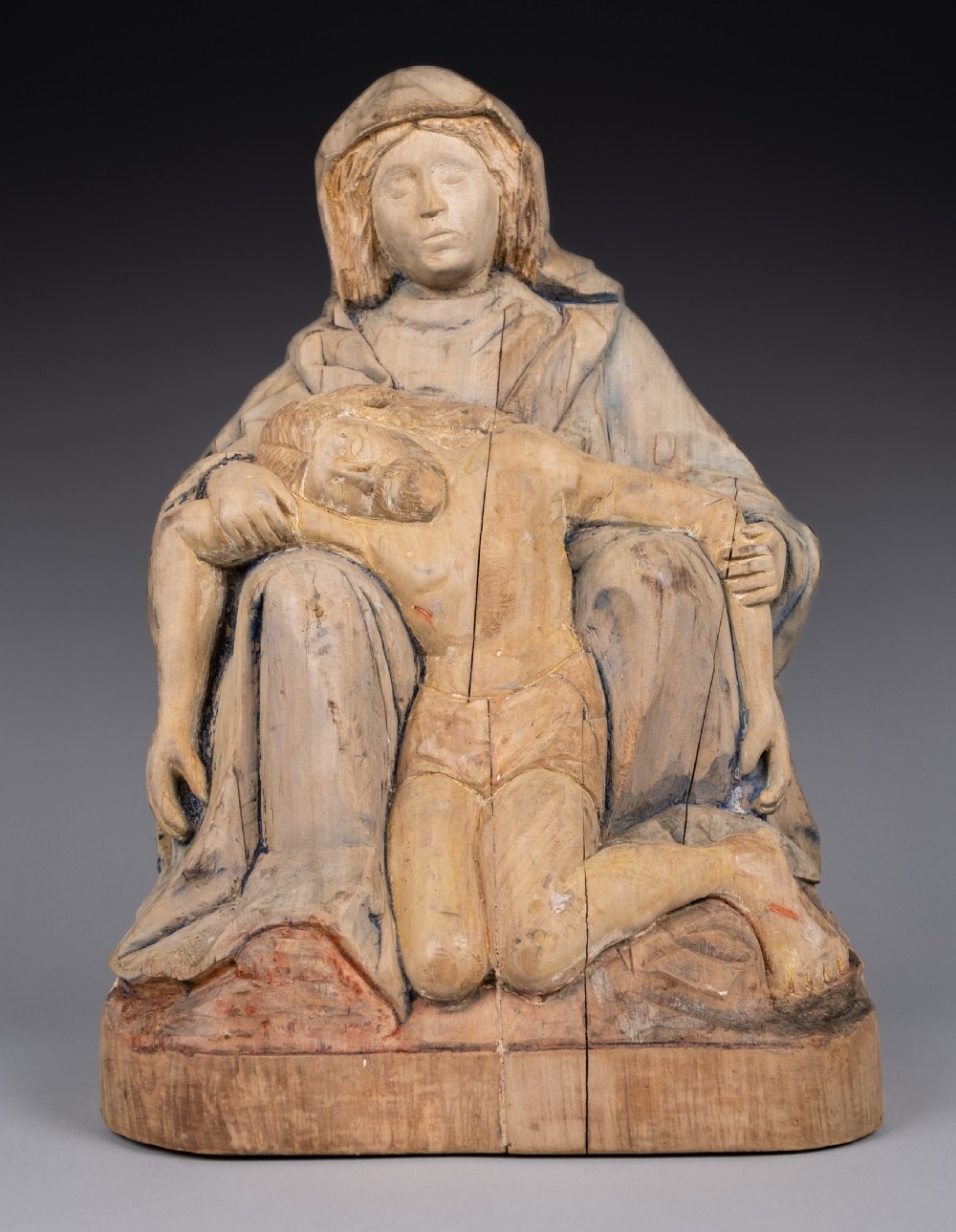 Large Bohemian Carved Lime Figure Of The Pieta View III