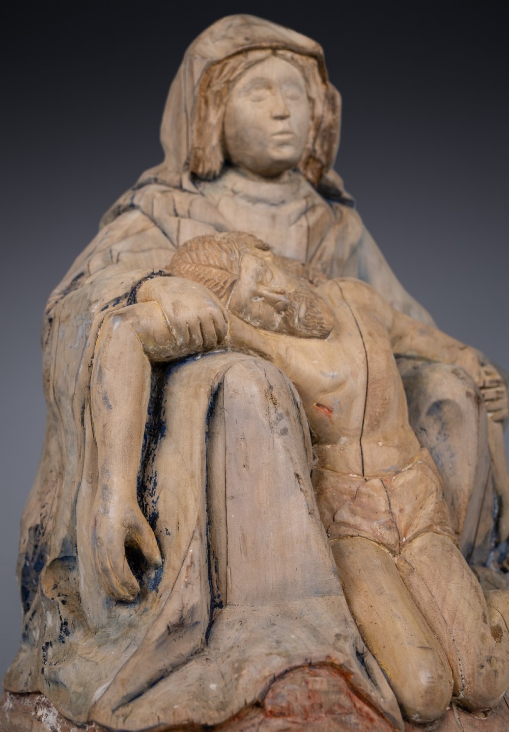 Large Bohemian Carved Lime Figure Of The Pieta View IV