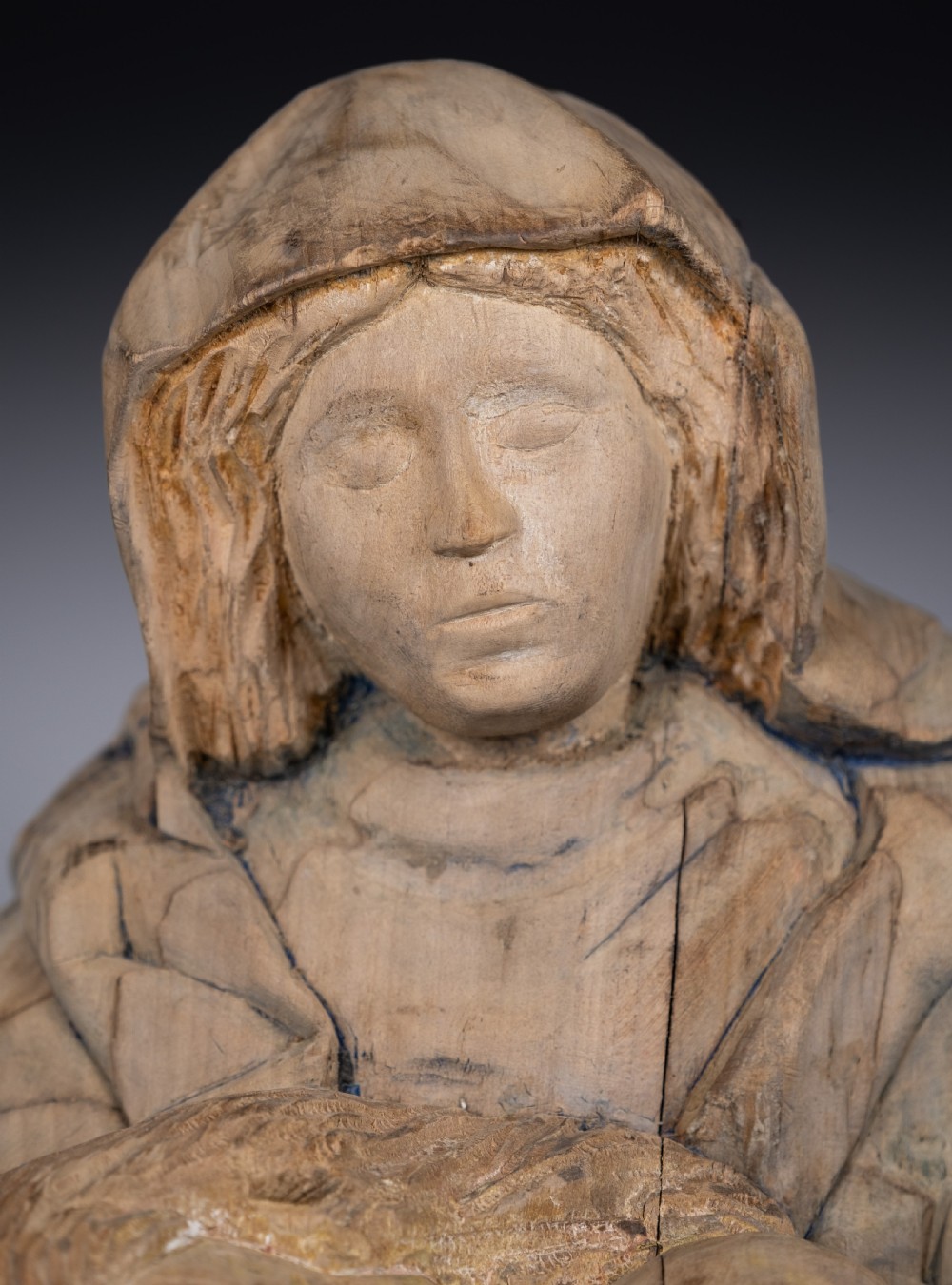 Large Bohemian Carved Lime Figure Of The Pieta View V