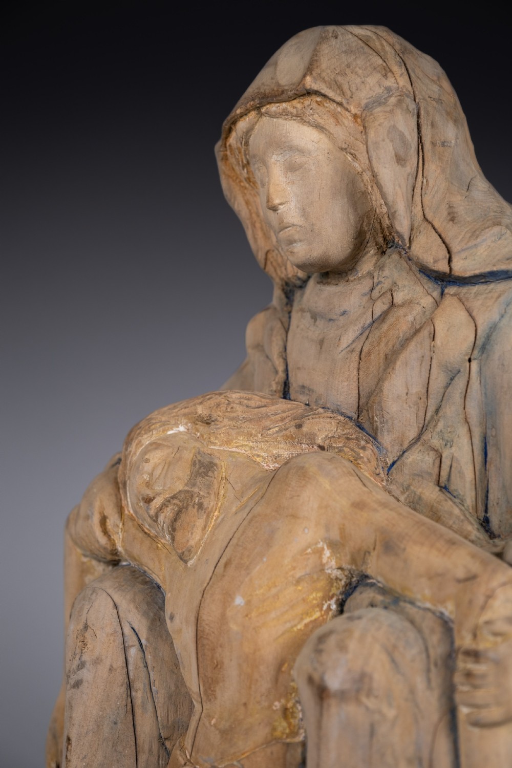 Large Bohemian Carved Lime Figure Of The Pieta View VI