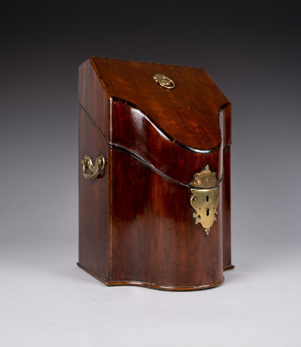 George III Mahogany Serpentine Front Knife Box