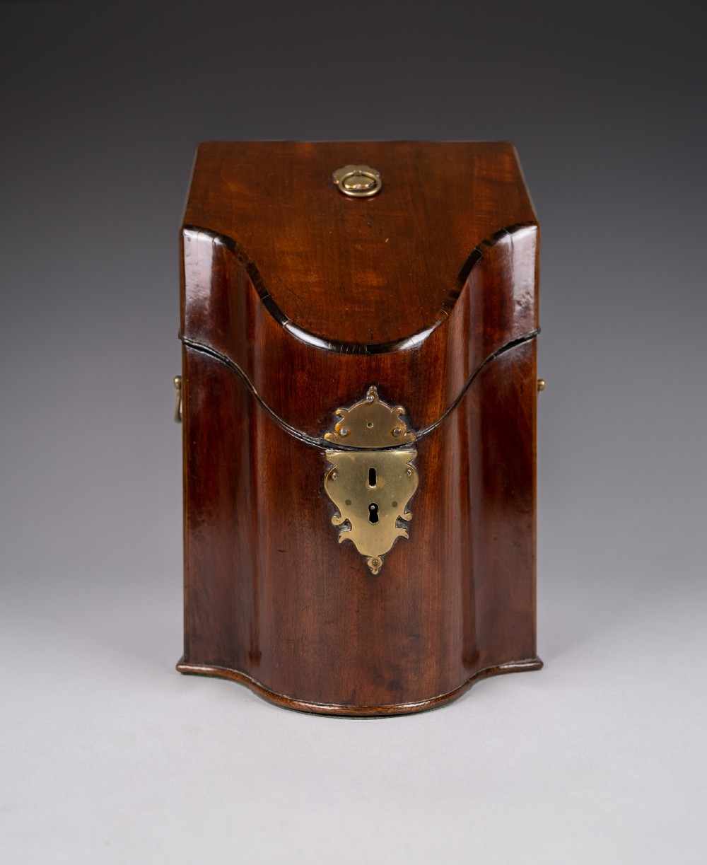 George III Mahogany Serpentine Front Knife Box View II