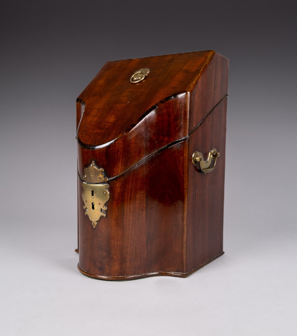 George III Mahogany Serpentine Front Knife Box View III