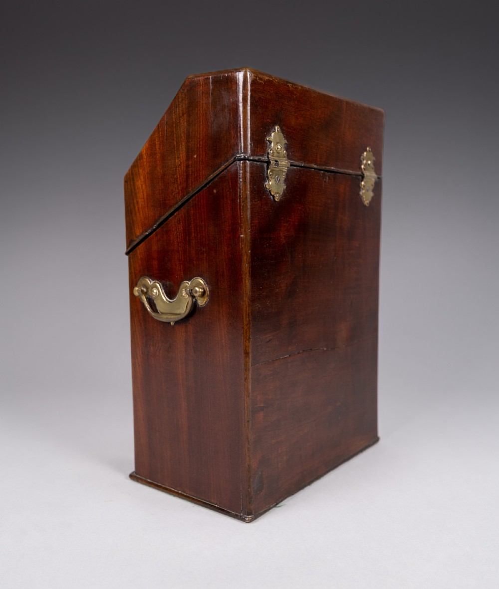 George III Mahogany Serpentine Front Knife Box View V