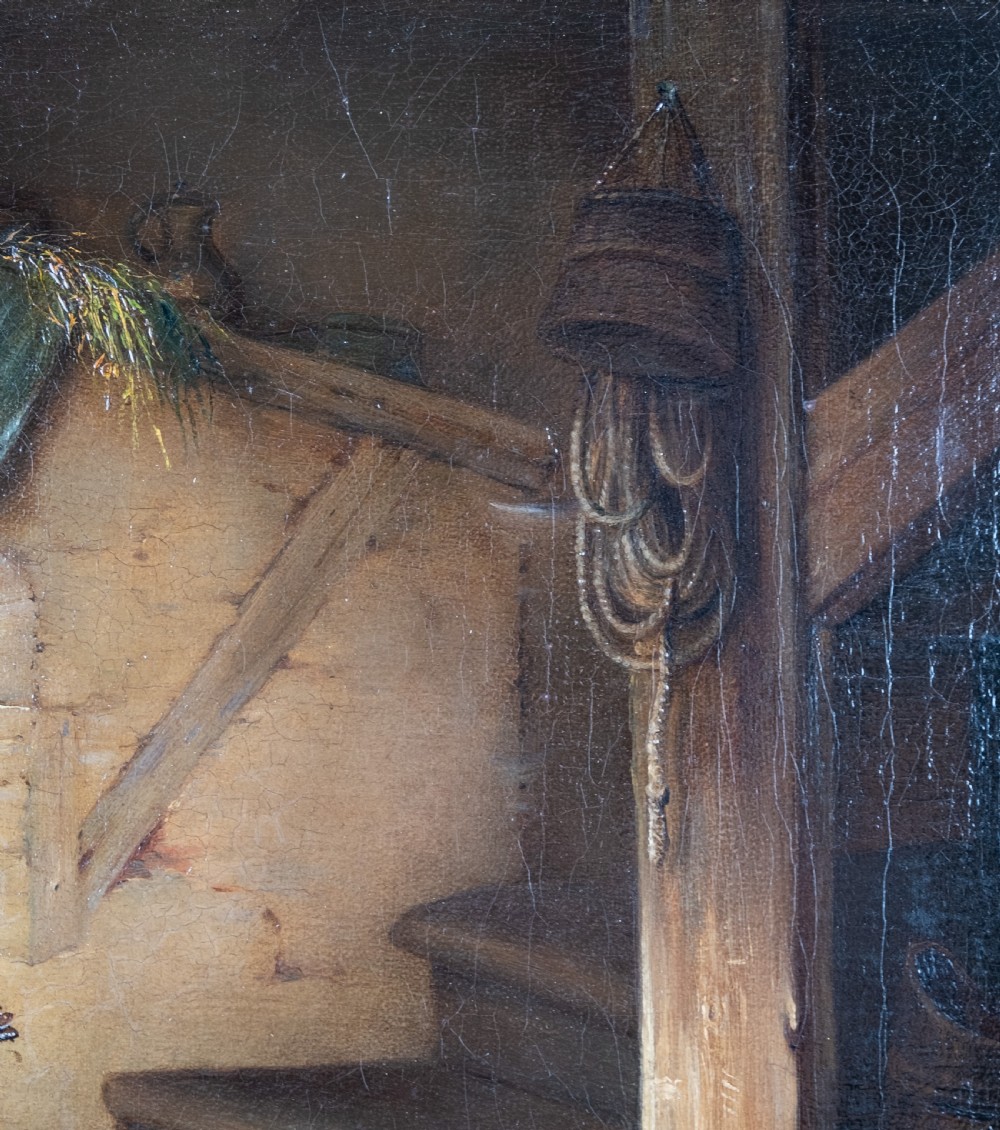 19th Century Oil On Canvas - Sleeping Boy With Bugs View VIII