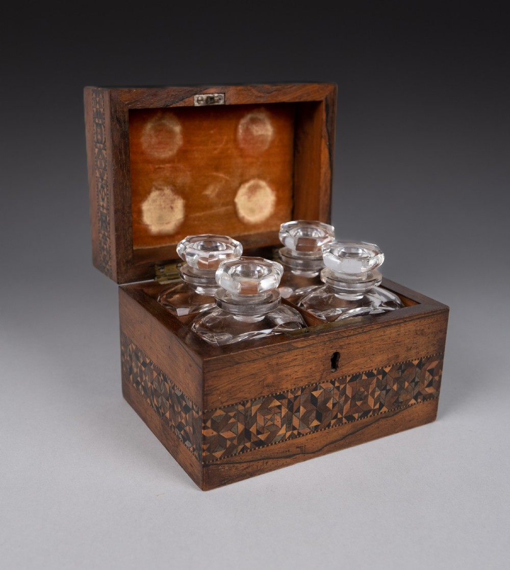 Tunbridge Ware 'Perspective Cube' Scent Bottle Box