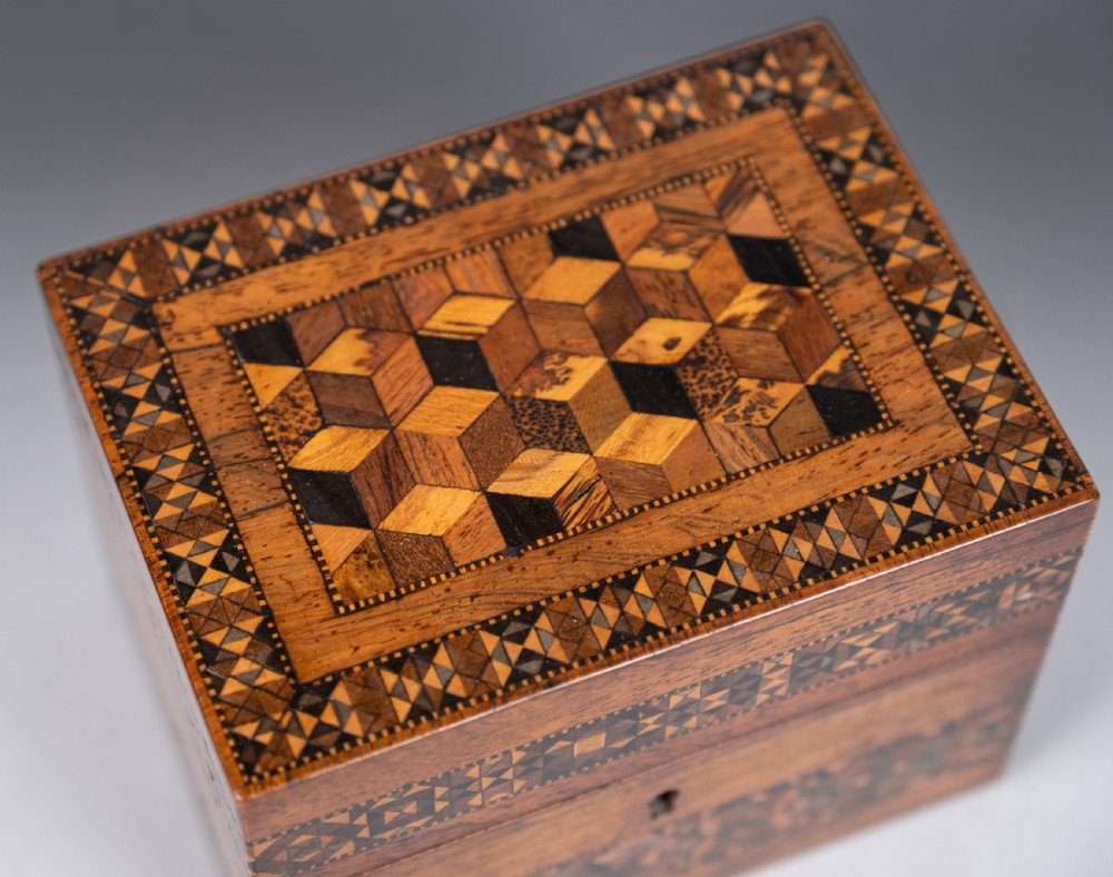 Tunbridge Ware 'Perspective Cube' Scent Bottle Box View II