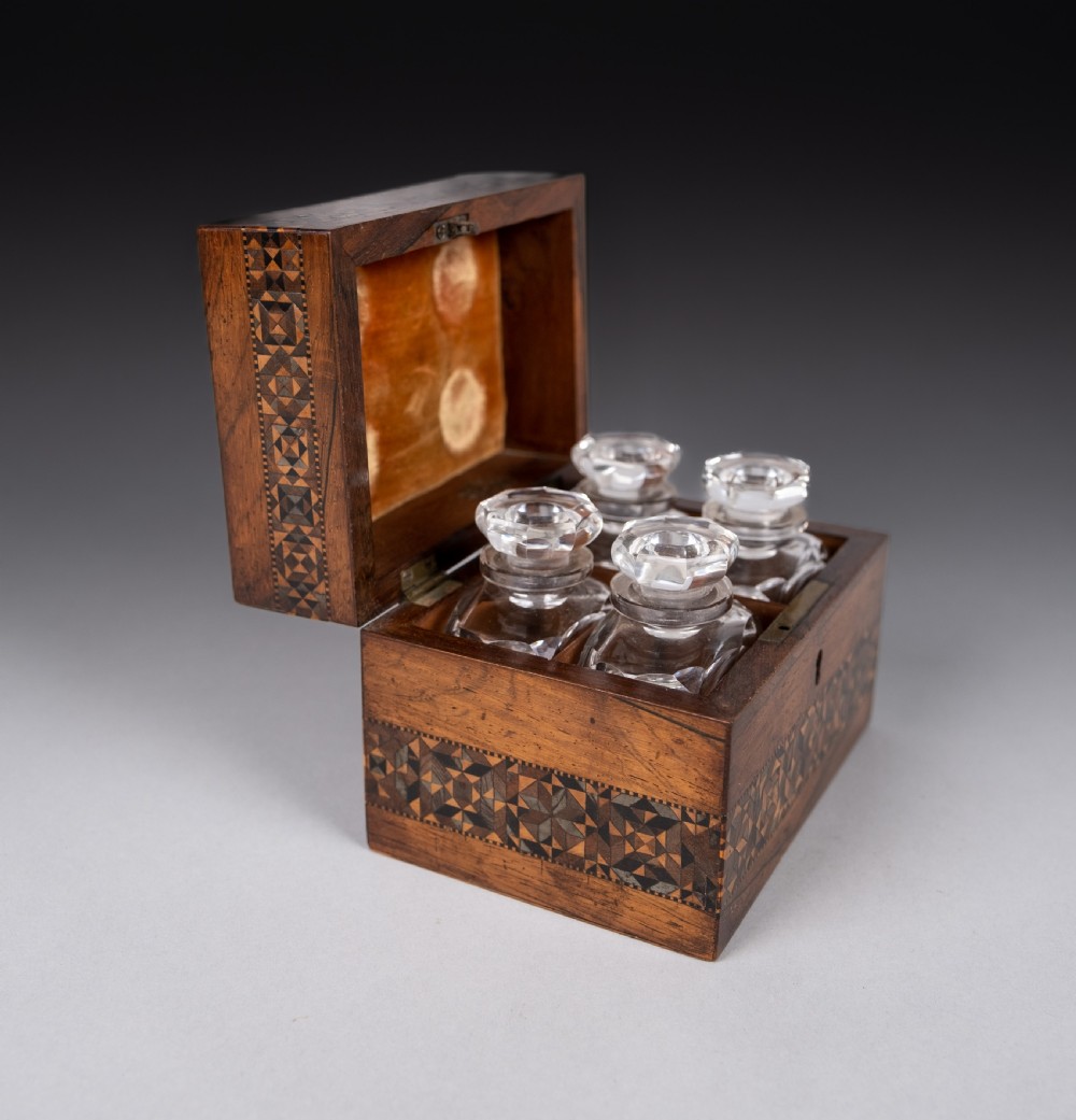 Tunbridge Ware 'Perspective Cube' Scent Bottle Box View X