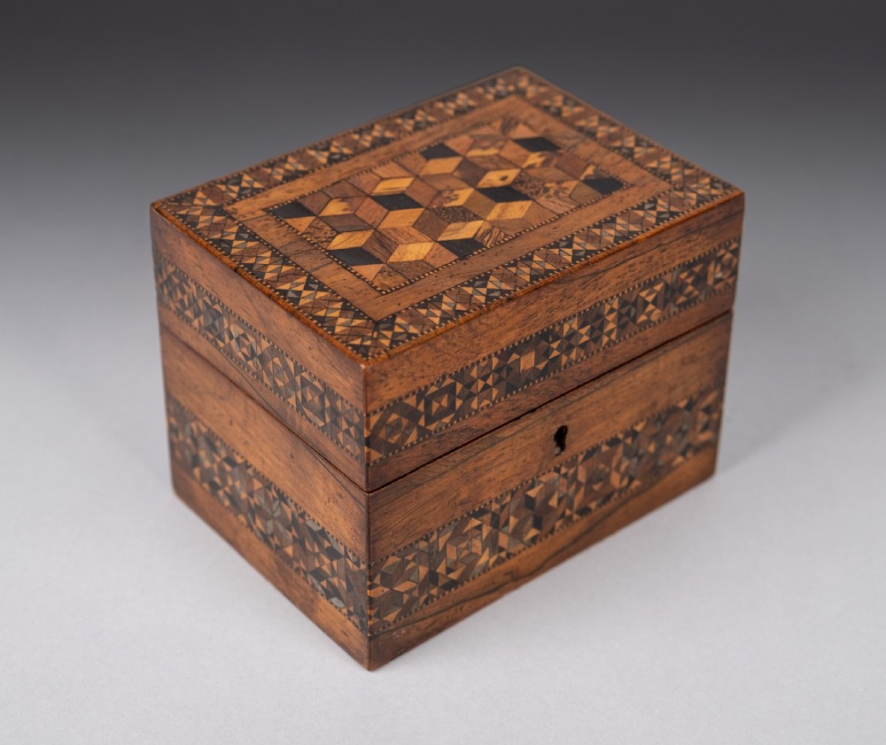 Tunbridge Ware 'Perspective Cube' Scent Bottle Box View XII