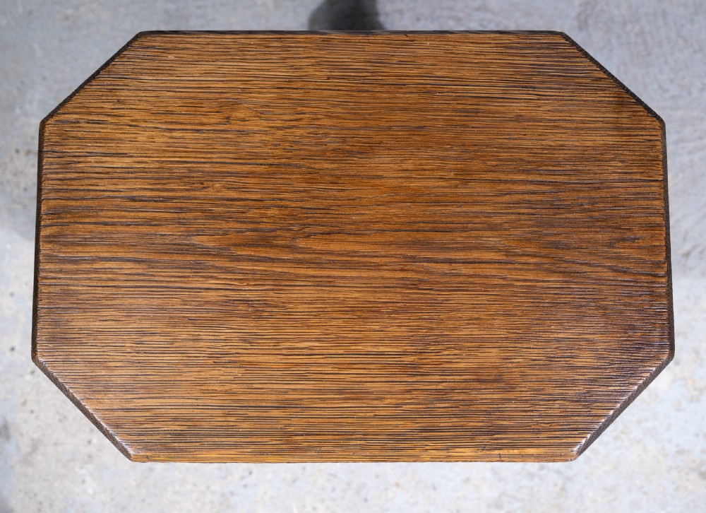 Victorian Gothic Revival Oak Side Table View XI