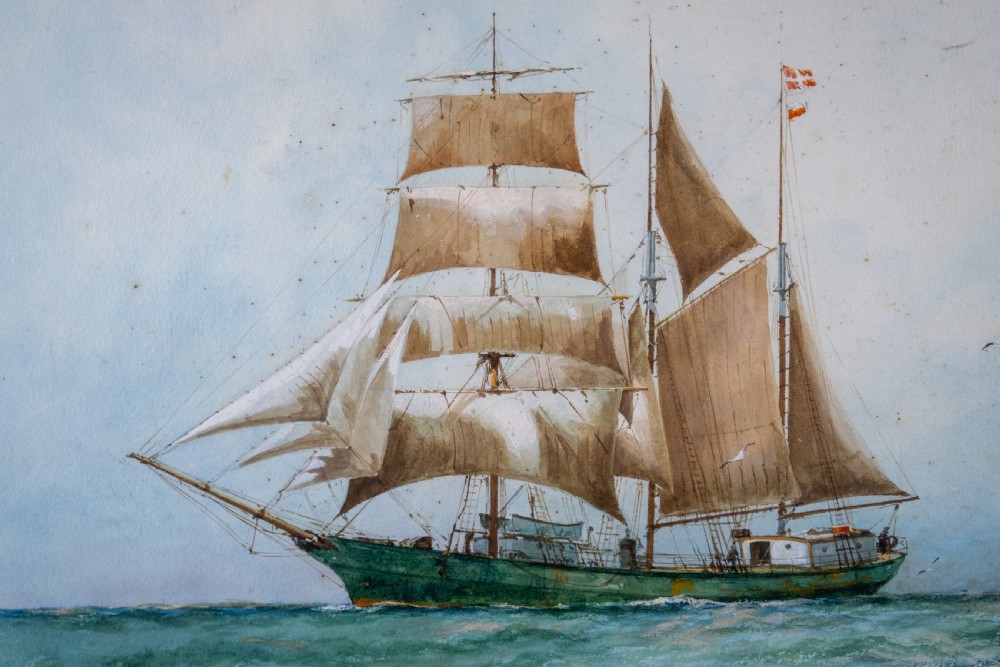 William Minshall Birchall (1884-1941) 'Under The Danish Ensign', Dated 1923. Watercolour. View IV
