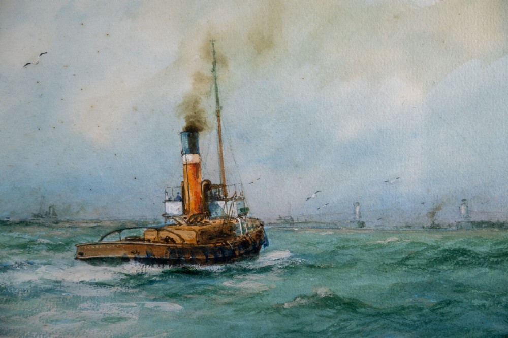 William Minshall Birchall (1884-1941) 'Under The Danish Ensign', Dated 1923. Watercolour. View IX