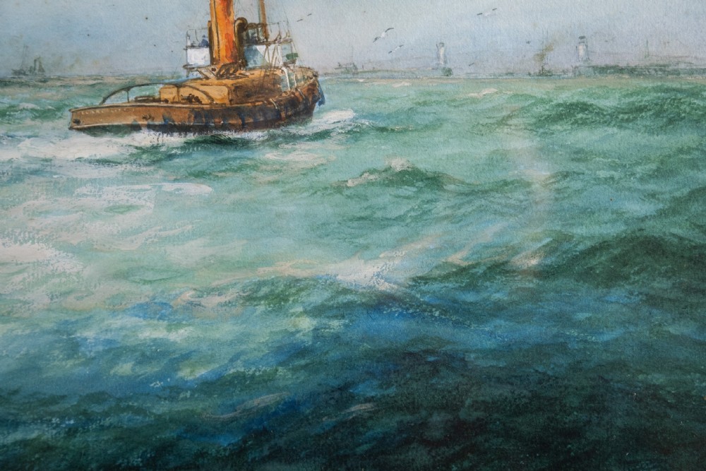 William Minshall Birchall (1884-1941) 'Under The Danish Ensign', Dated 1923. Watercolour. View X