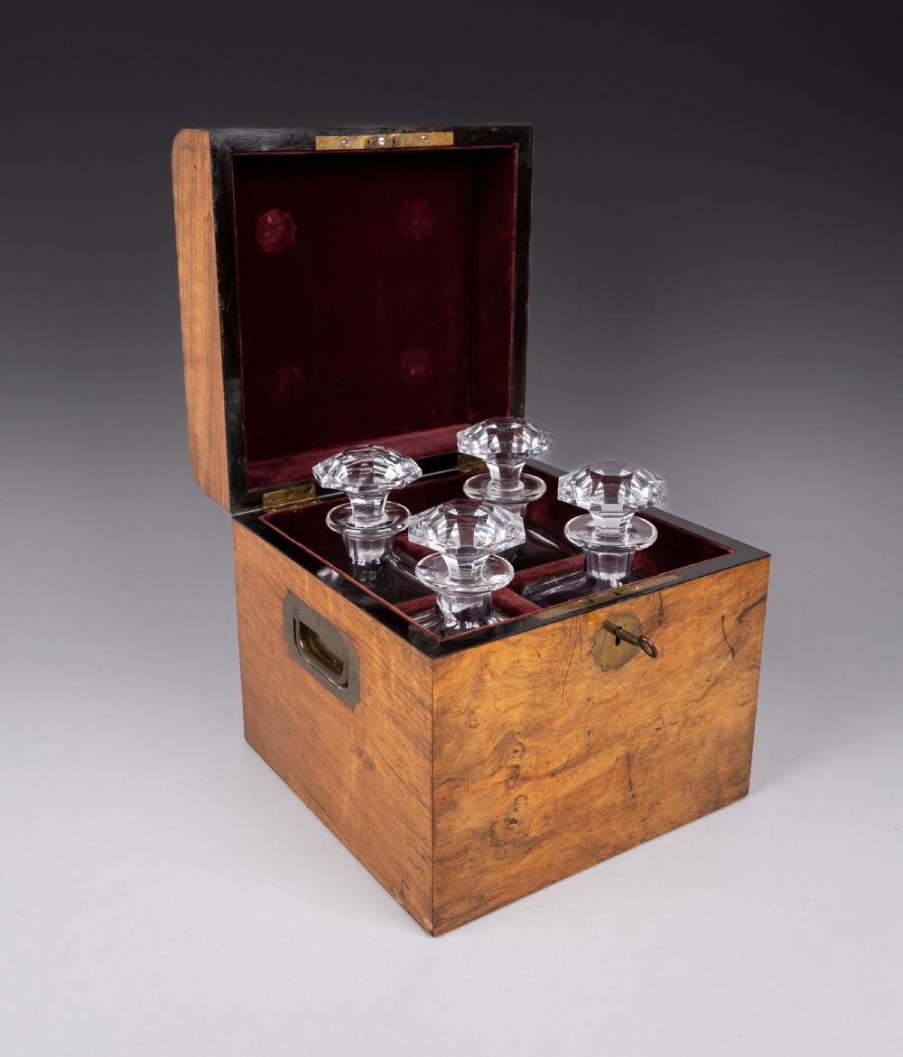 Large Victorian Walnut Decanter Box