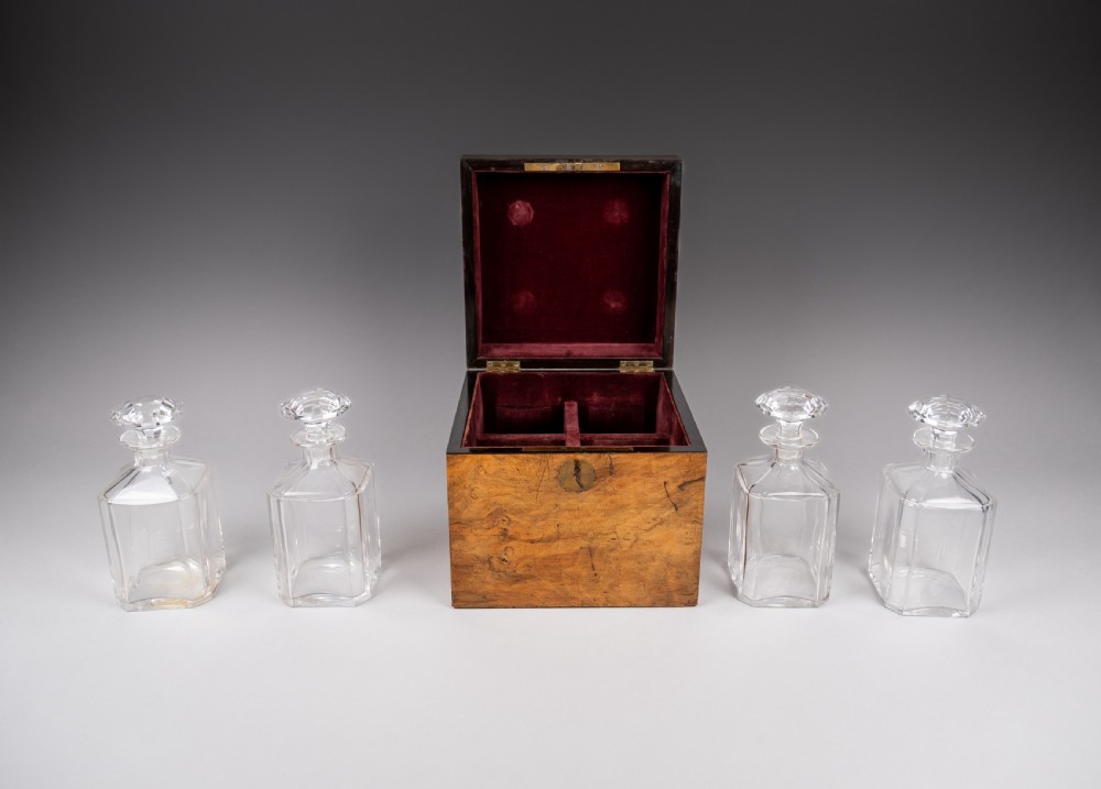 Large Victorian Walnut Decanter Box View IV