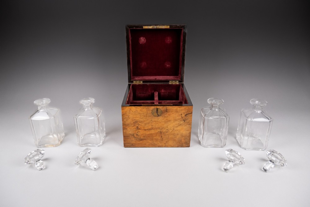 Large Victorian Walnut Decanter Box View VII