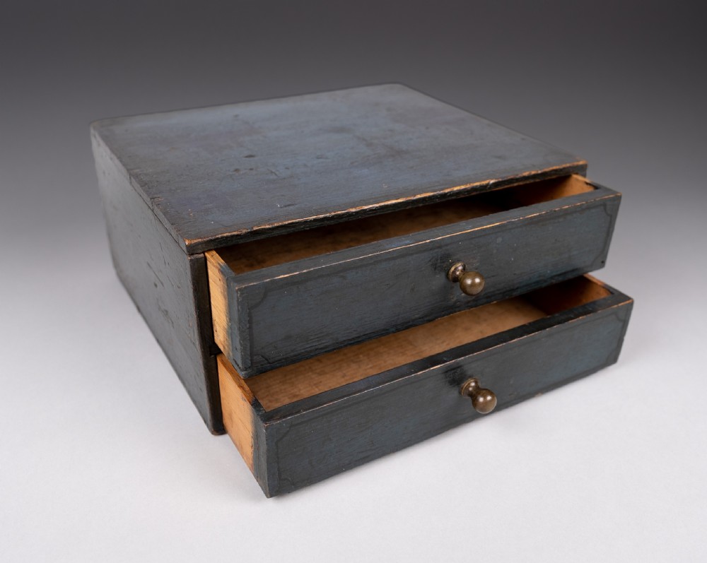 Victorian Painted Pine Table Top Drawers, Dated 1892. View III