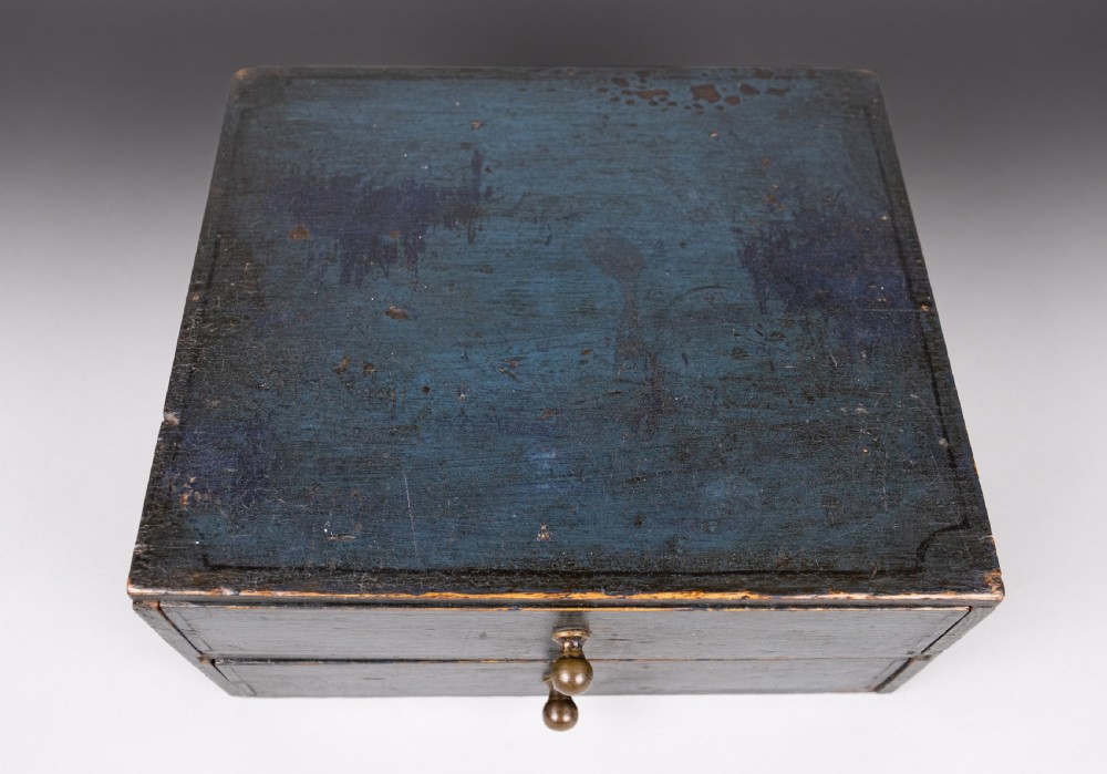 Victorian Painted Pine Table Top Drawers, Dated 1892. View IV