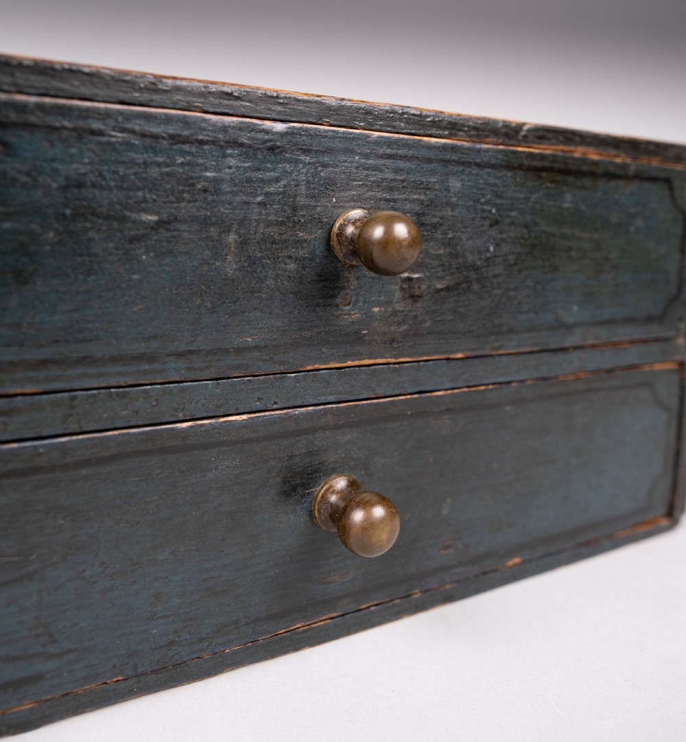Victorian Painted Pine Table Top Drawers, Dated 1892. View VI