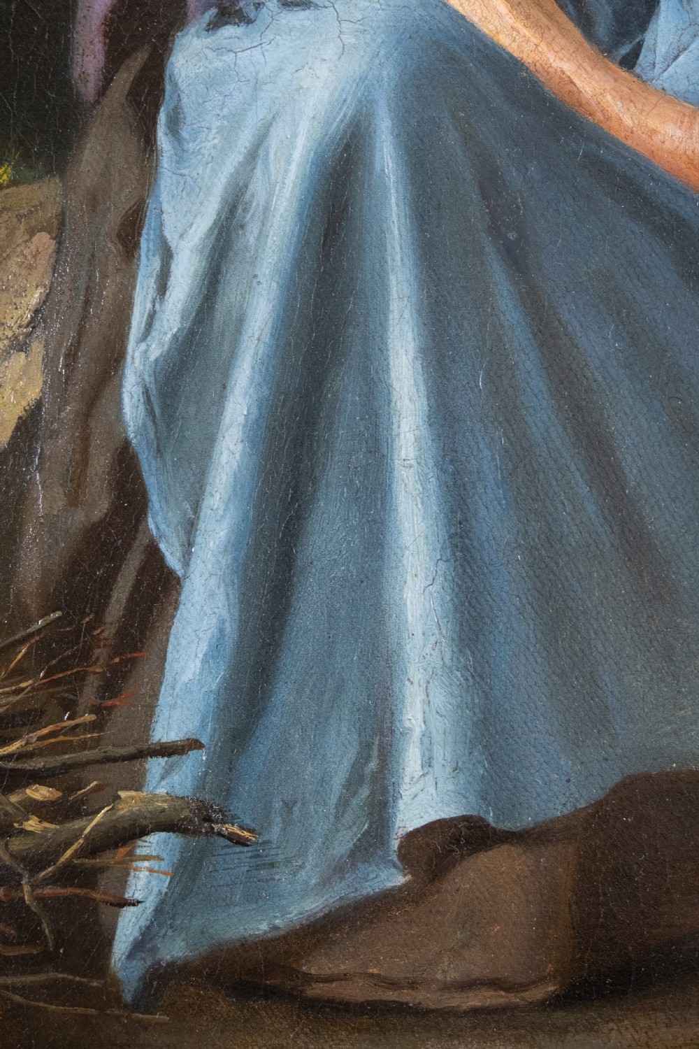 Large Oil On Canvas - Grandmother & Child In Woodland. View VIII