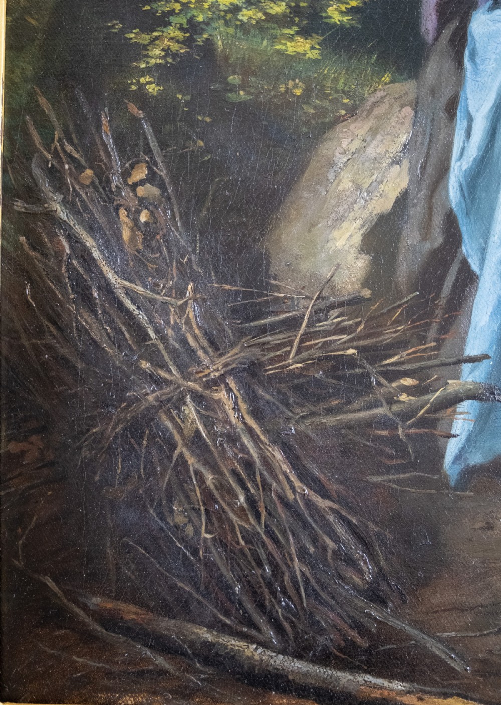 Large Oil On Canvas - Grandmother & Child In Woodland. View IX