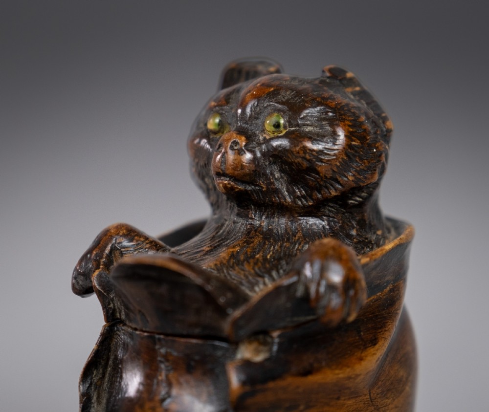 19th Century Carved Cat In Boot Novelty Inkwell View XIV