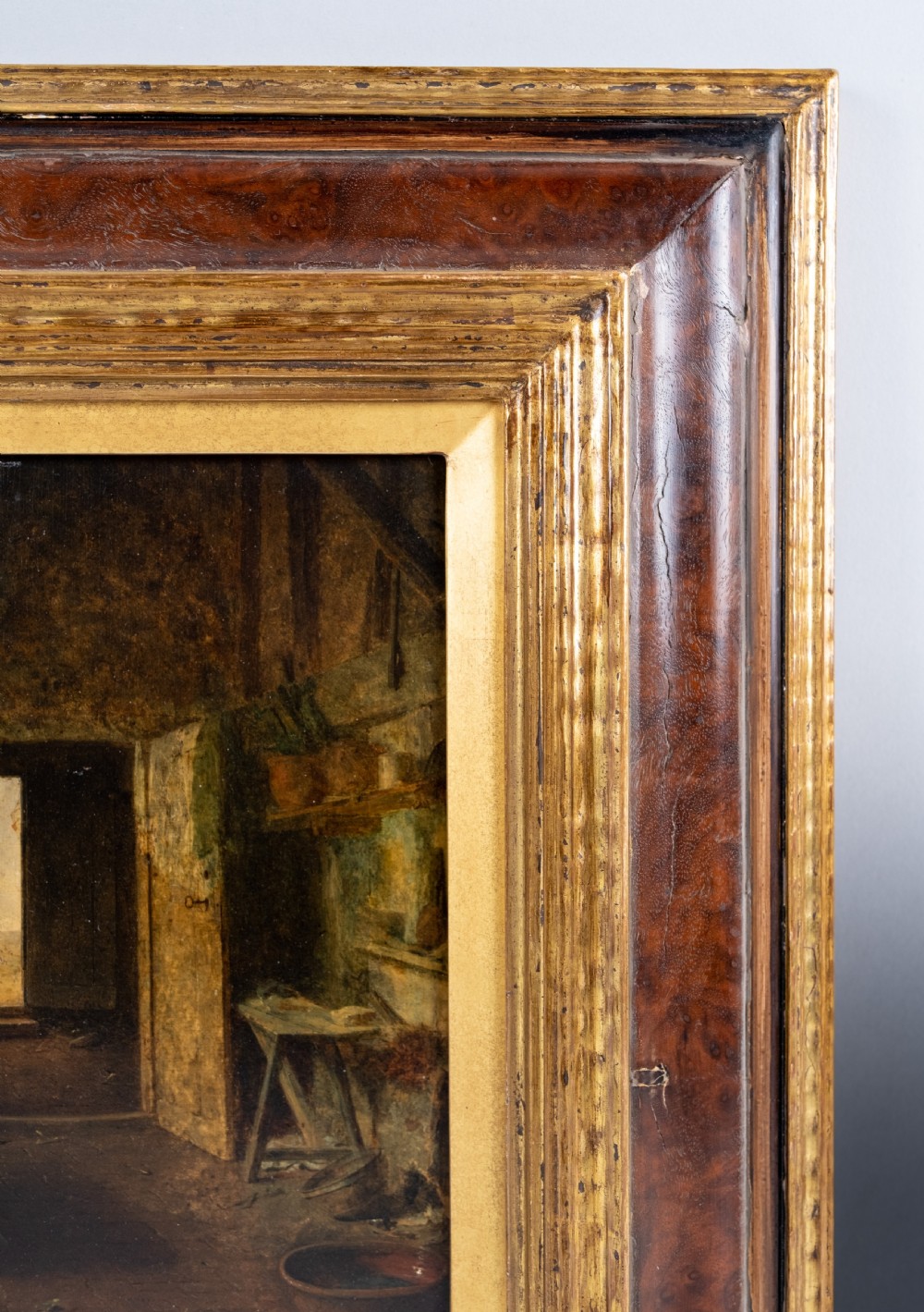 19th Century Oil On Board - Cottage Interior. View V