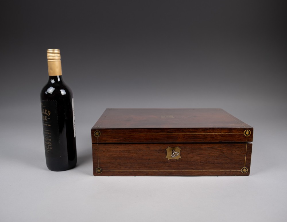 19th Century Rosewood & Brass Writing Slope With Share Certificates View VI