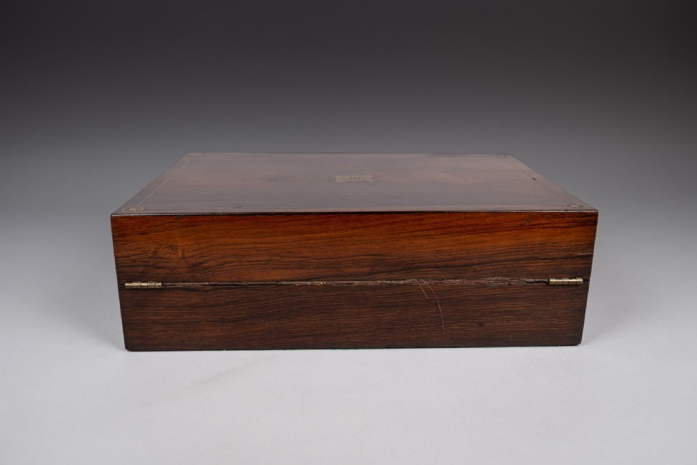 19th Century Rosewood & Brass Writing Slope With Share Certificates View XII
