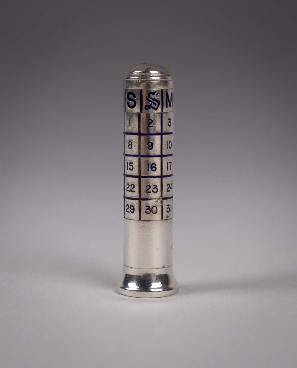 Rare Sterling Silver & Enamel Perpetual Calendar by JC Vickery, 1927. View III