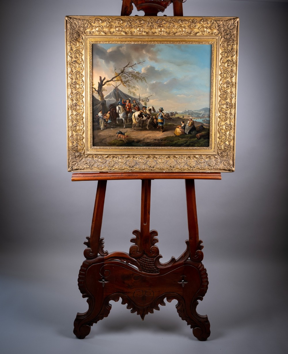 Follower Of Philips Wouwerman (1619-1668) - A Military Camp - 18th Century, Oil On Canvas. View II