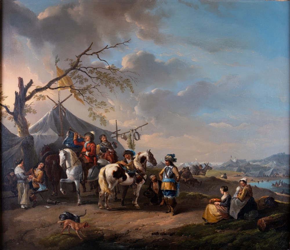 Follower Of Philips Wouwerman (1619-1668) - A Military Camp - 18th Century, Oil On Canvas. View III