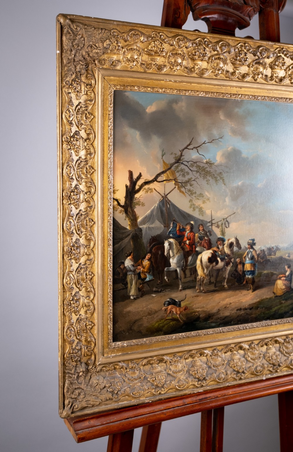 Follower Of Philips Wouwerman (1619-1668) - A Military Camp - 18th Century, Oil On Canvas. View XIII