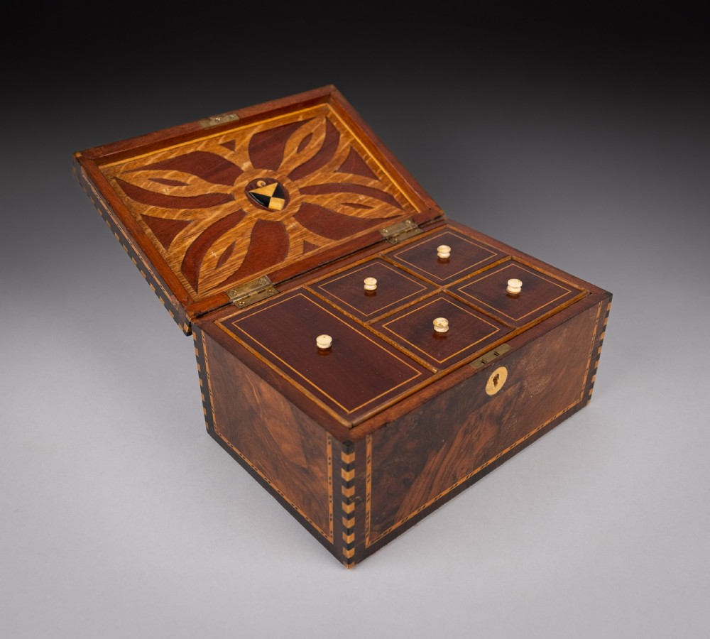 Fine 19th Century Inlaid Walnut Jewellery Box