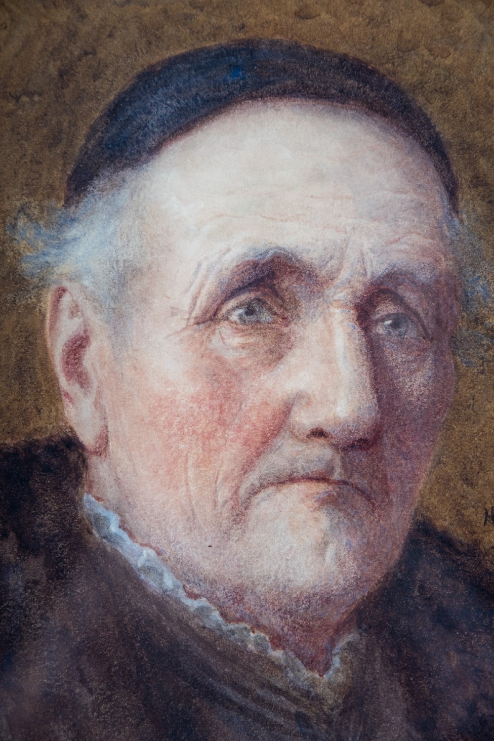 Henry Terry (1854-1920) - Elderly Gentleman. Watercolour. View II