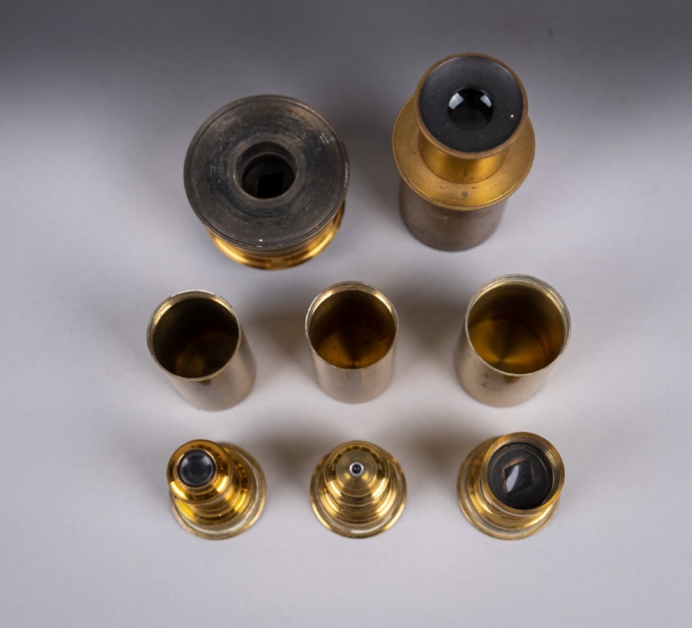 19th Century Brass Field Microscope & Lenses View VI