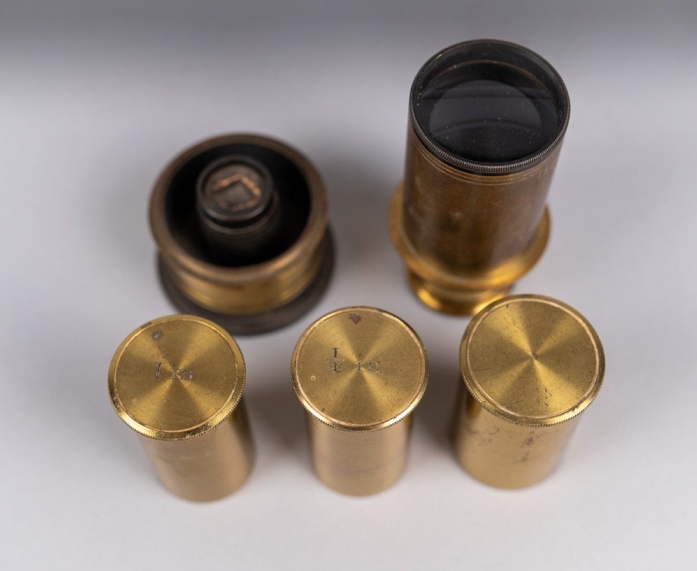 19th Century Brass Field Microscope & Lenses View VIII