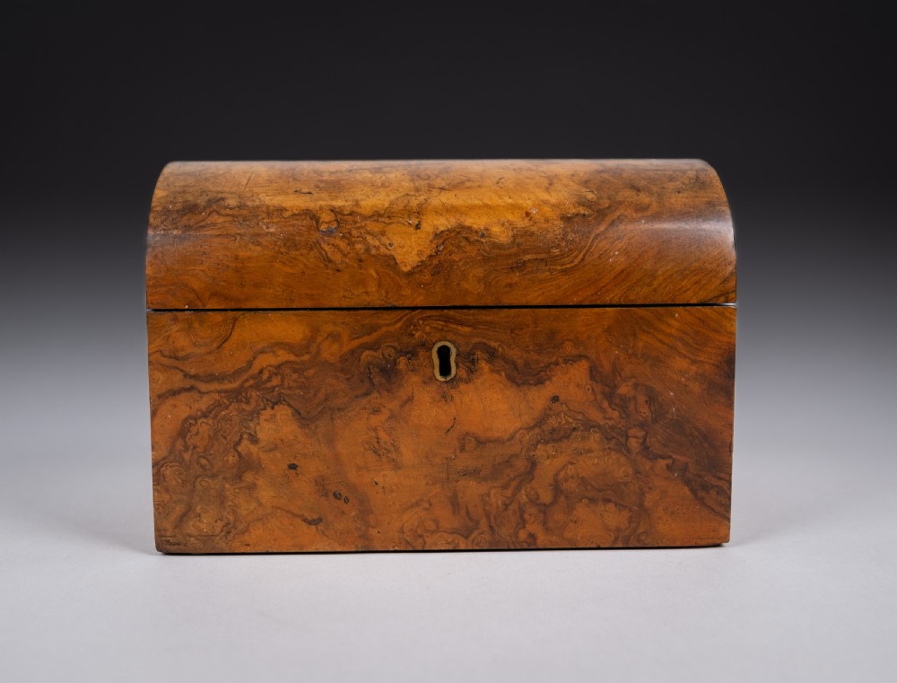 Victorian Walnut Dome Top Tea Caddy With Fitted Interior View III