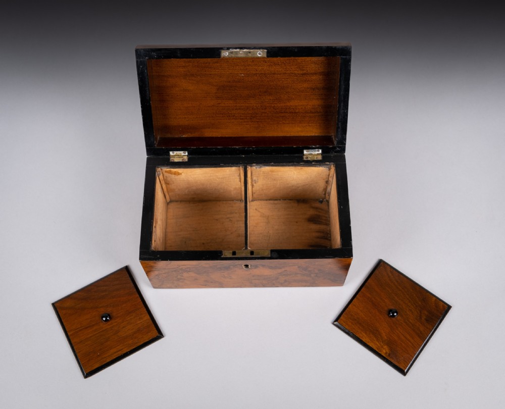 Victorian Walnut Dome Top Tea Caddy With Fitted Interior View V