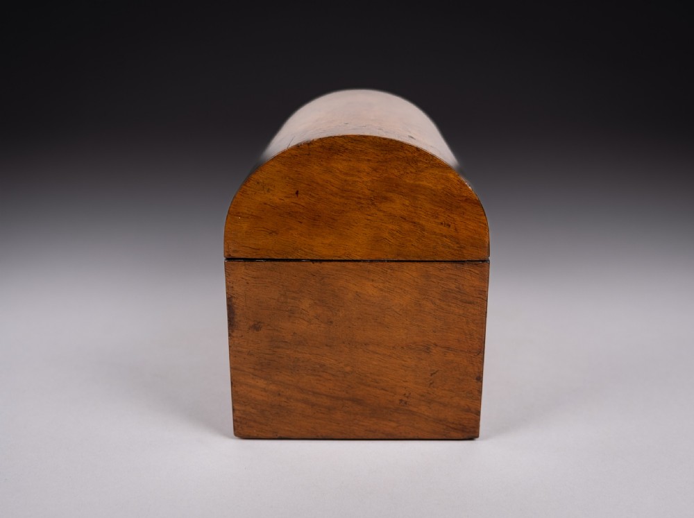 Victorian Walnut Dome Top Tea Caddy With Fitted Interior View VII