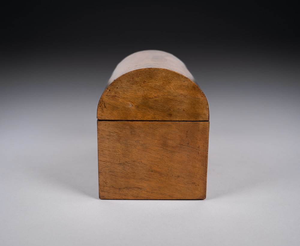 Victorian Walnut Dome Top Tea Caddy With Fitted Interior View IX