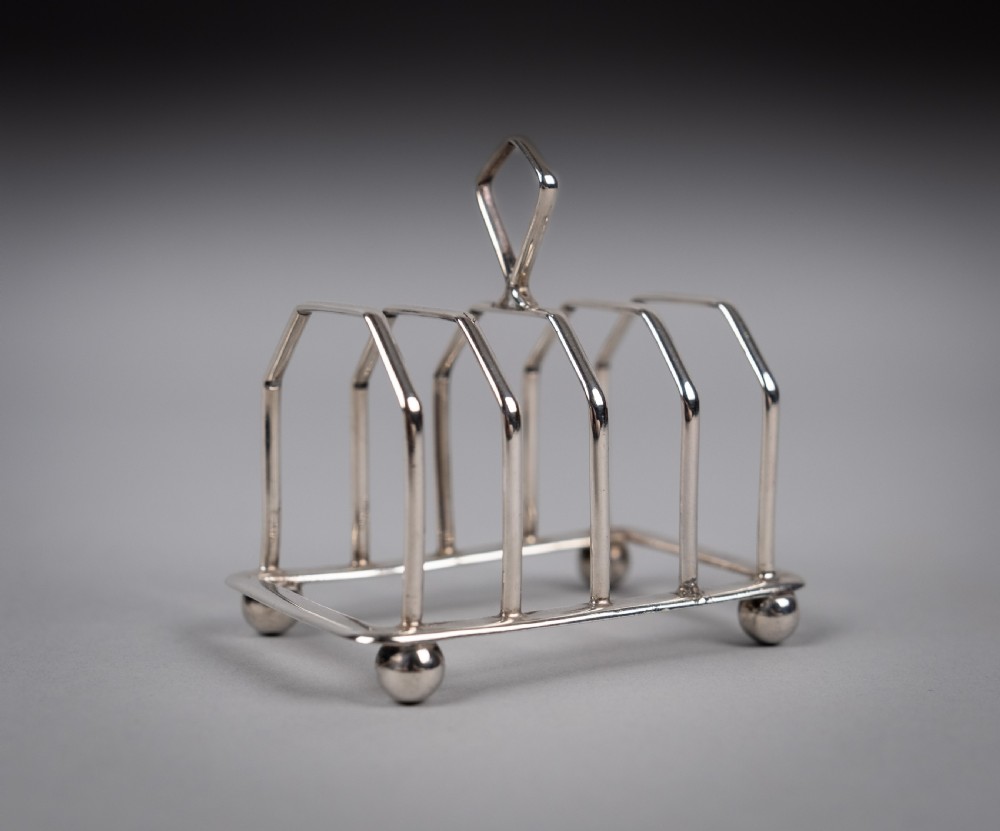 Sterling Silver Five-Bar Toast Rack by Adie Brothers, Birmingham, 1926