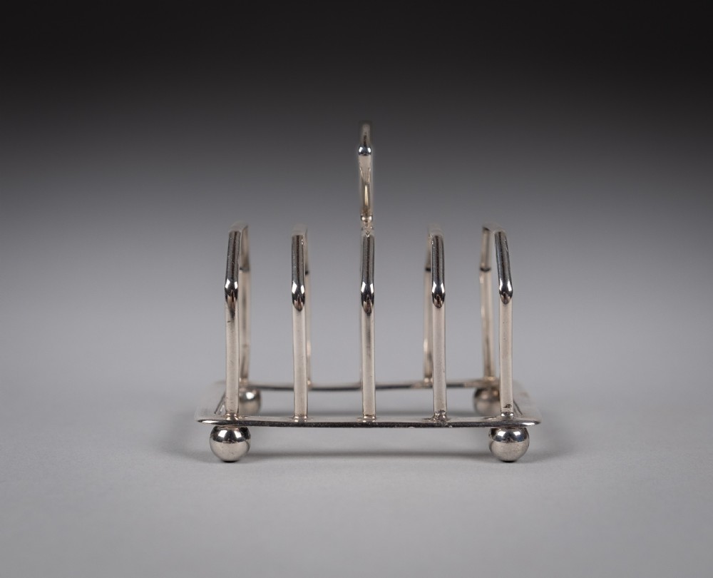 Sterling Silver Five-Bar Toast Rack by Adie Brothers, Birmingham, 1926 View IV