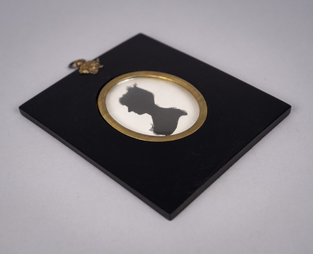 Early 19thC Hand Painted Silhouette - Lady With Headdress View III
