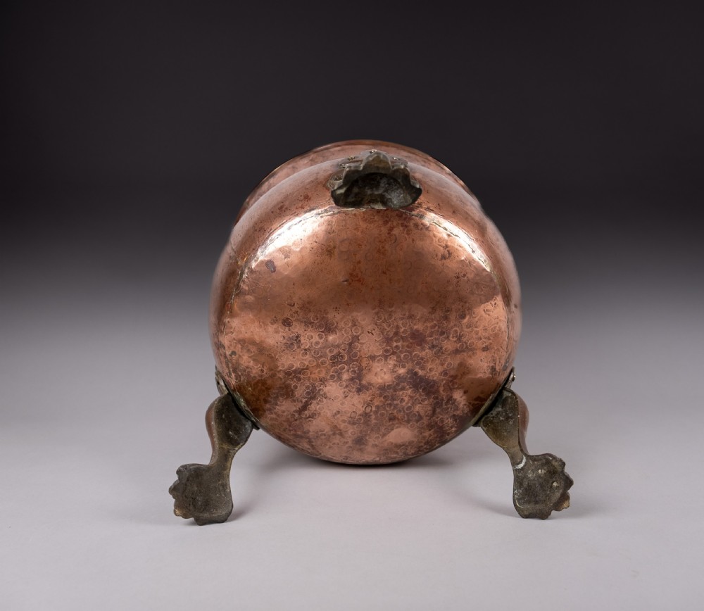 19th Century Copper Cauldron Jardiniere With Brass Paw Feet View IX