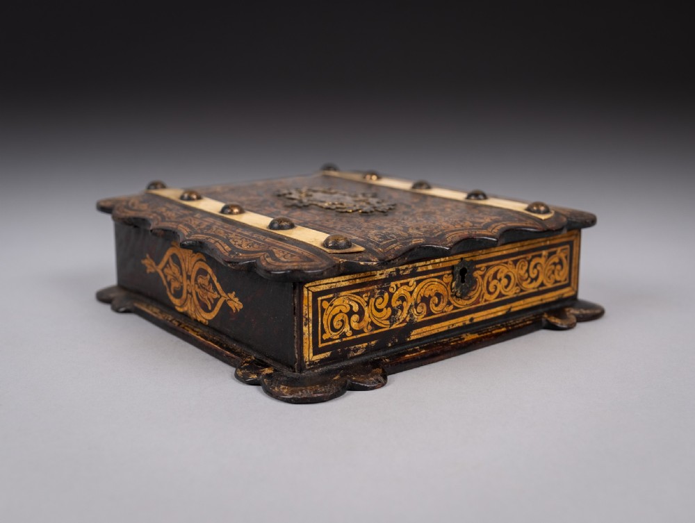 19th Century French Boulle Style Papier Mache Jewellery Box View II